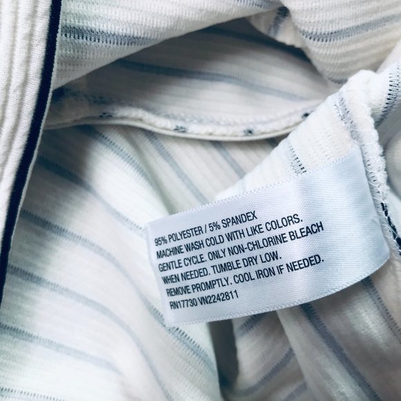 NWOT Xhiliration black white stripe peplum top XL - Picture 4 of 4